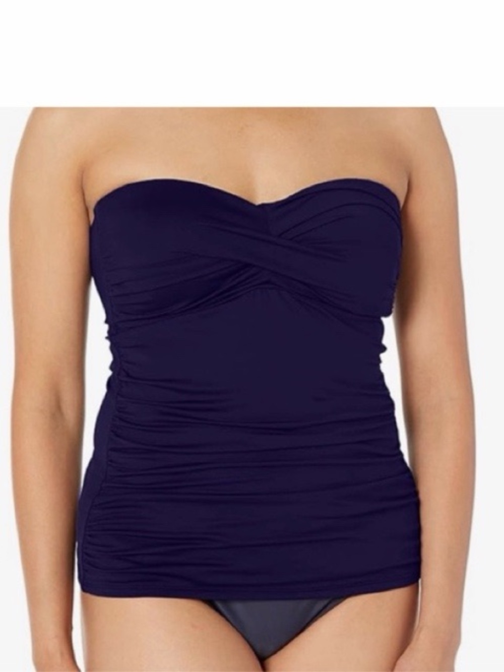 Anne Cole Twist‎ Front Shirred Bandeau Tankini Top NWT